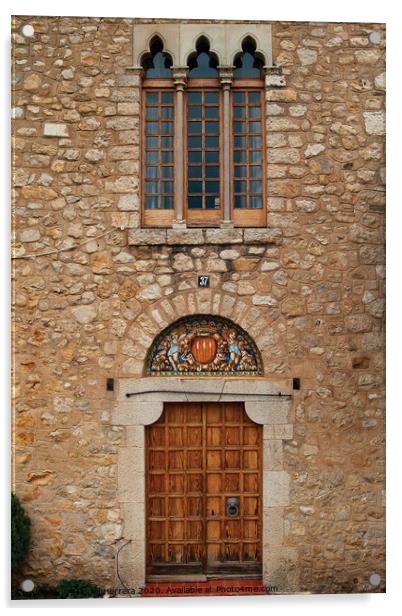 Mediterranean Romanesque building doorway Acrylic by Miguel Herrera