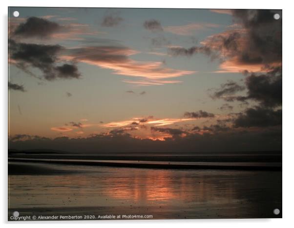 Loverly Seascape Wirral  Merseyside Location  Harr Acrylic by Alexander Pemberton