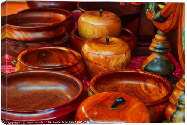 Polished Wooden Bowls Canvas Print by Kevin Smith