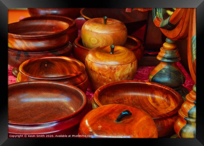 Polished Wooden Bowls Framed Print by Kevin Smith