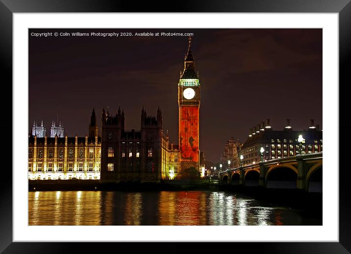 Big Ben with  Falling Poppies Framed Mounted Print by Colin Williams Photography