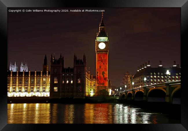 Big Ben with  Falling Poppies Framed Print by Colin Williams Photography