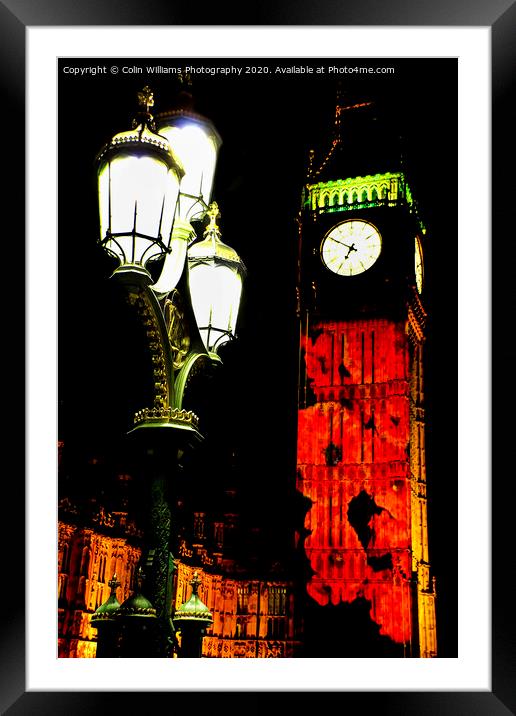 Big Ben with  Falling Poppies from Westminster Bri Framed Mounted Print by Colin Williams Photography