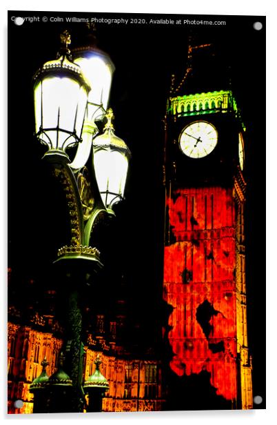 Big Ben with  Falling Poppies from Westminster Bri Acrylic by Colin Williams Photography