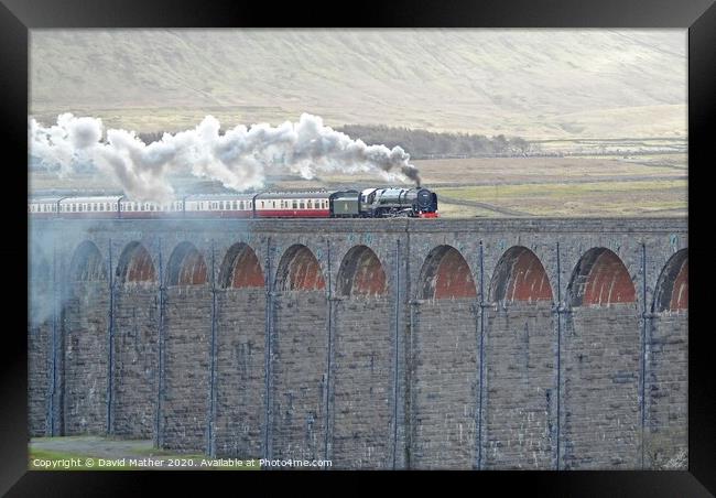 Britannia powers over Ribblehead Viaduct Framed Print by David Mather