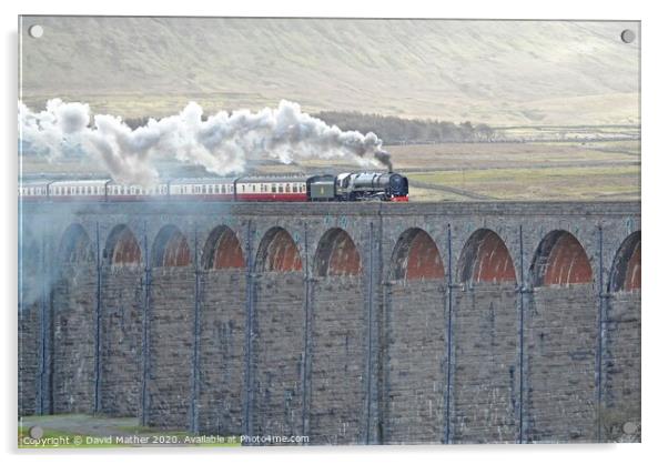 Britannia powers over Ribblehead Viaduct Acrylic by David Mather