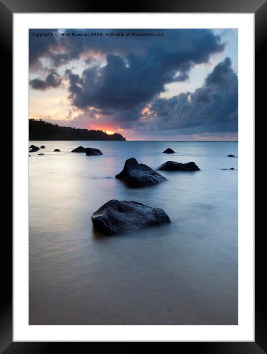 North Shore Stormset Framed Mounted Print by Mike Dawson