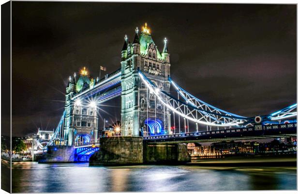 London Tower Bridge at Night Canvas Print by martyn proud