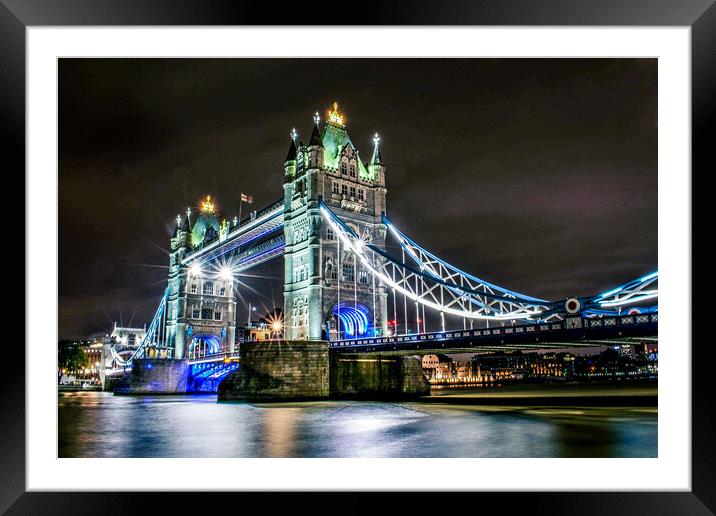 London Tower Bridge at Night Framed Mounted Print by martyn proud