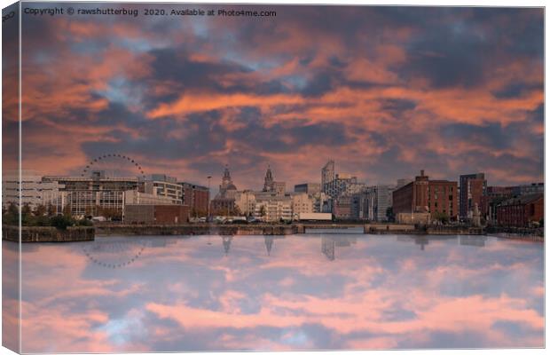 Liverpool Skyline At Sunset Canvas Print by rawshutterbug 