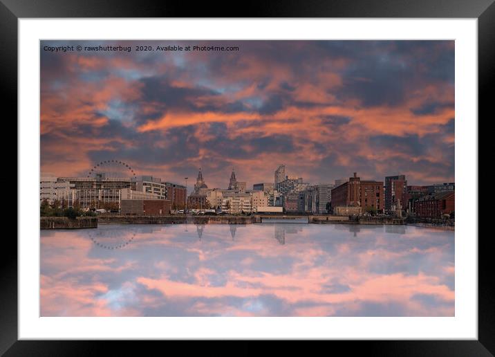 Liverpool Skyline At Sunset Framed Mounted Print by rawshutterbug 