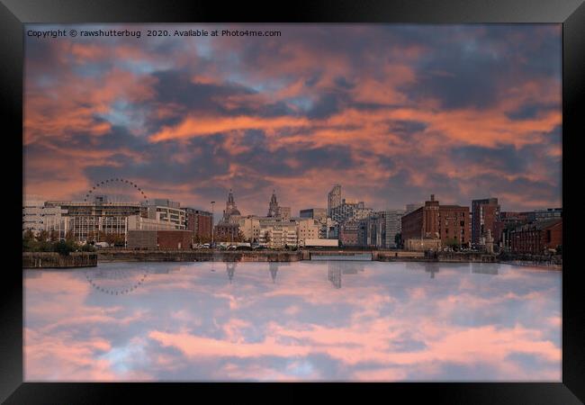 Liverpool Skyline At Sunset Framed Print by rawshutterbug 