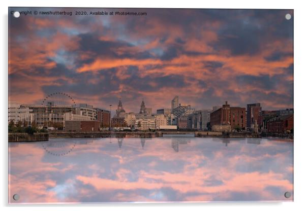 Liverpool Skyline At Sunset Acrylic by rawshutterbug 