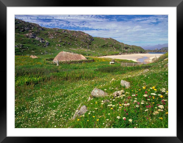 Bosta Iron Age House, Great Bernera, Isle of Lewis,  Scotland Framed Mounted Print by Navin Mistry