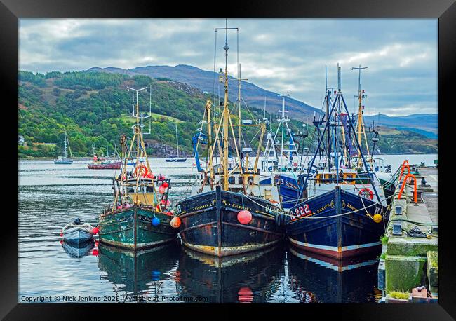Trawlers berthed at Ullapool Harbour on Loch Broom Framed Print by Nick Jenkins