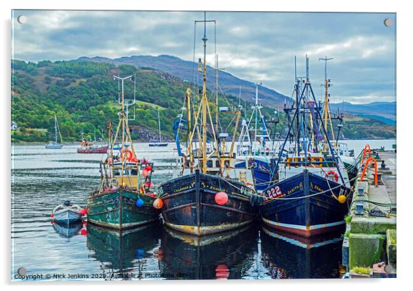 Trawlers berthed at Ullapool Harbour on Loch Broom Acrylic by Nick Jenkins