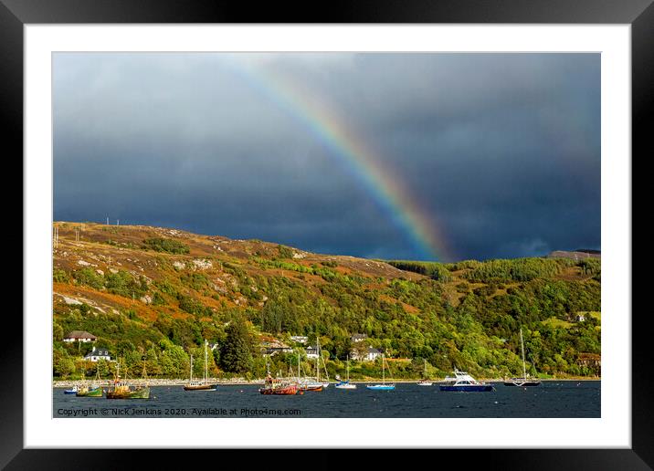 Rainbow over Loch Broom Ullapool Scottish Highland Framed Mounted Print by Nick Jenkins