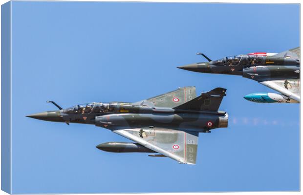 French Mirage 2000D pair Canvas Print by Jason Wells