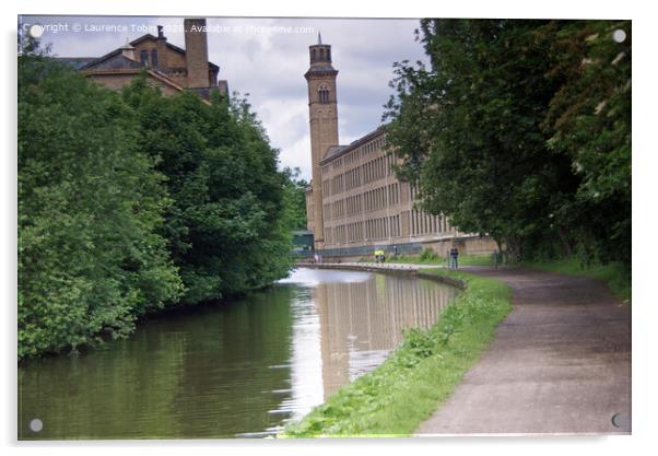Leeds and Liverpool Canal at Saltaire, West Yorksh Acrylic by Laurence Tobin