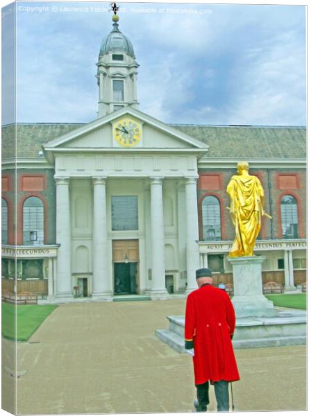 Pensioner approaching The Royal Hospital Chelsea Canvas Print by Laurence Tobin