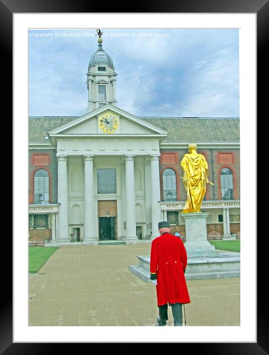 Pensioner approaching The Royal Hospital Chelsea Framed Mounted Print by Laurence Tobin