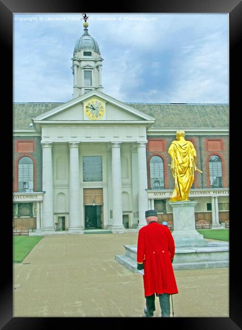 Pensioner approaching The Royal Hospital Chelsea Framed Print by Laurence Tobin