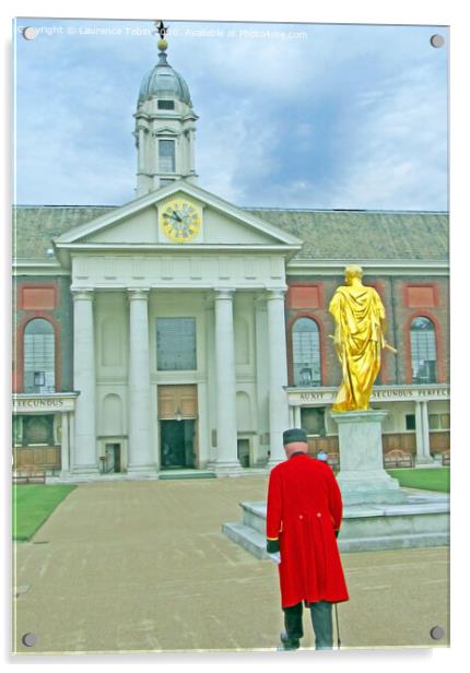 Pensioner approaching The Royal Hospital Chelsea Acrylic by Laurence Tobin