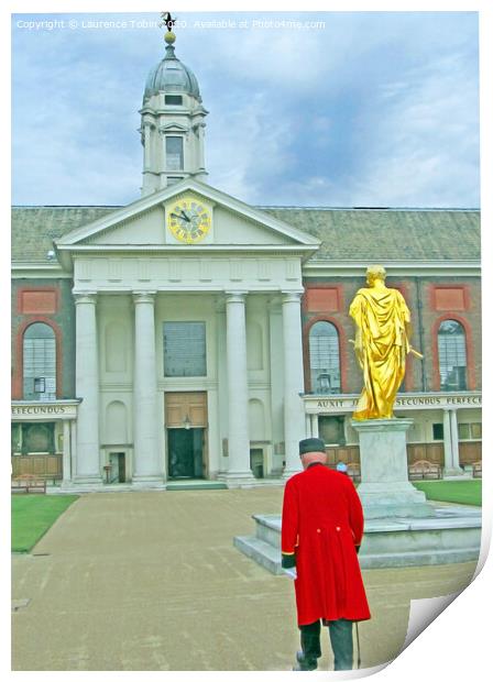 Pensioner approaching The Royal Hospital Chelsea Print by Laurence Tobin