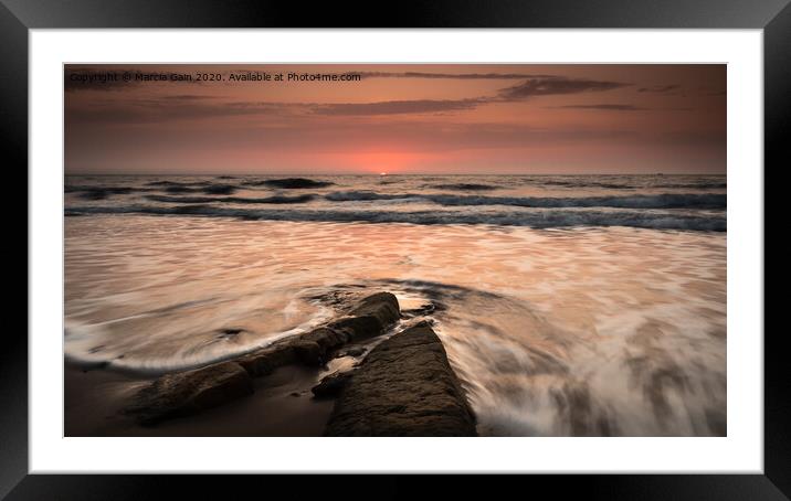North East coast sunrise Framed Mounted Print by Marcia Reay