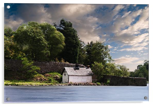 Duddingston Loch Boat House Acrylic by Keith Thorburn EFIAP/b