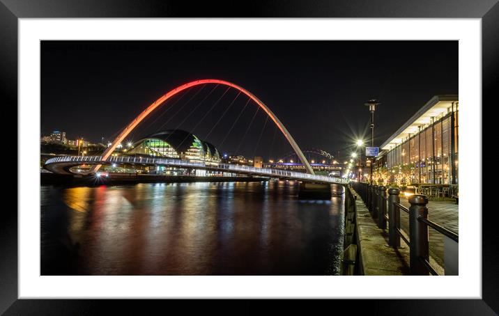Millennium Bridge, Newcastle Framed Mounted Print by Marcia Reay