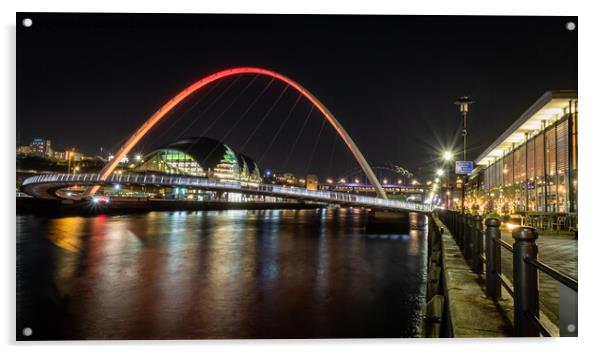 Millennium Bridge, Newcastle Acrylic by Marcia Reay
