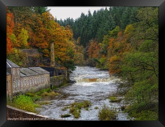 New Lanark Mill at the Falls of Clyde Framed Print by yvonne & paul carroll