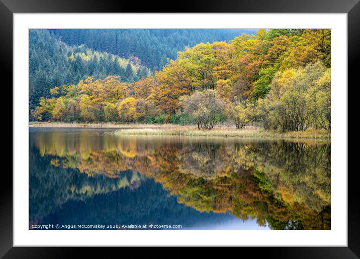 Autumn reflections on Loch Chon Framed Mounted Print by Angus McComiskey