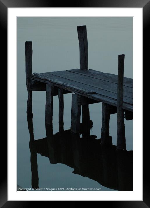 Dark jetty Framed Mounted Print by Vicente Sargues