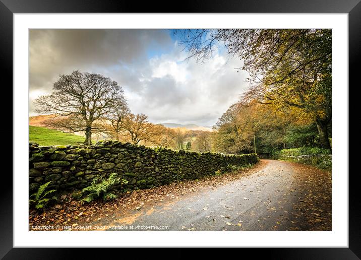 Autumnal Country Lane Framed Mounted Print by Heidi Stewart