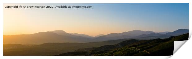 The mountains of Snowdonia Print by Andrew Kearton