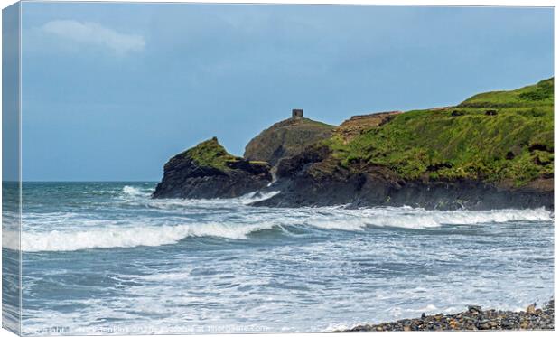 Abereiddy Beach on a Blustery Day Pembrokeshire  Canvas Print by Nick Jenkins