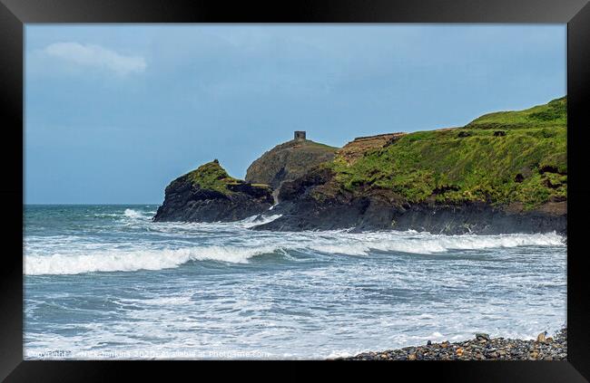 Abereiddy Beach on a Blustery Day Pembrokeshire  Framed Print by Nick Jenkins