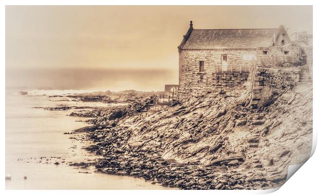 Porthleven Old Lifeboat House Print by Beryl Curran