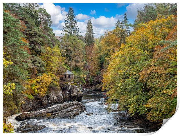 Invermoriston Falls, Highlands, Scotland. Print by Colin Allen