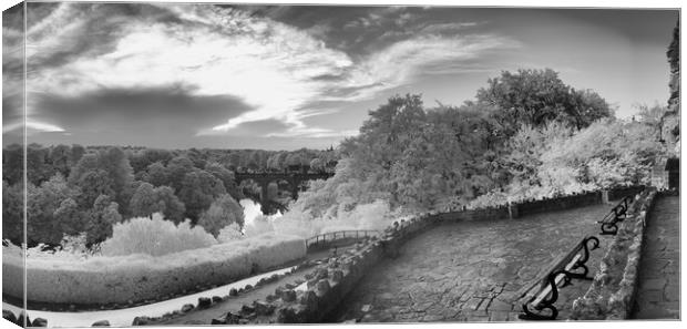 Infra red view of Knaresborough Viaduct Canvas Print by mike morley