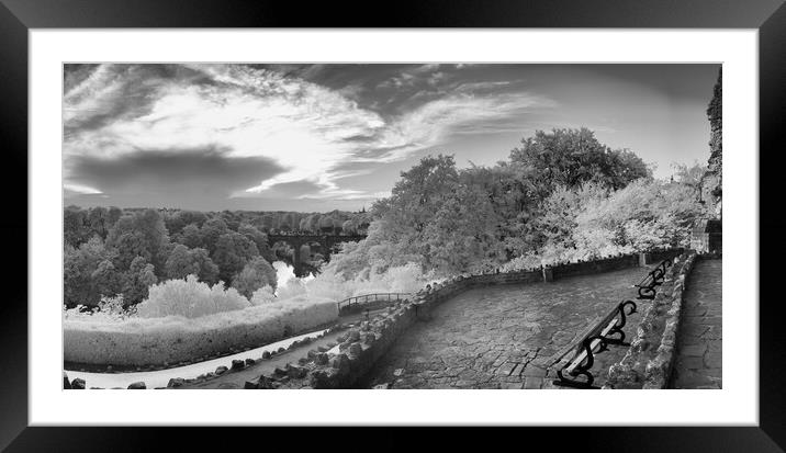 Infra red view of Knaresborough Viaduct Framed Mounted Print by mike morley