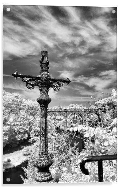 Knaresborough viaduct in Infra red Acrylic by mike morley