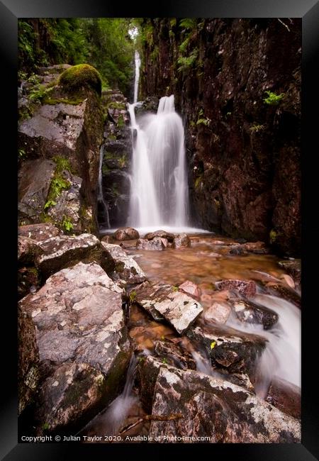 Scale Force Waterfall Framed Print by Jules Taylor
