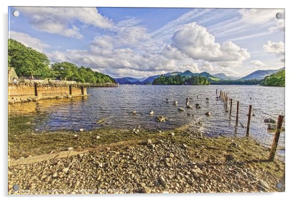 Derwentwater from the Keswick Shore Acrylic by Ian Lewis