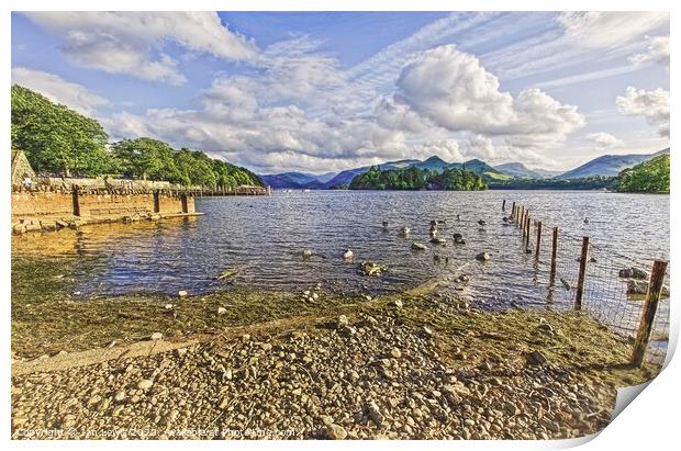 Derwentwater from the Keswick Shore Print by Ian Lewis