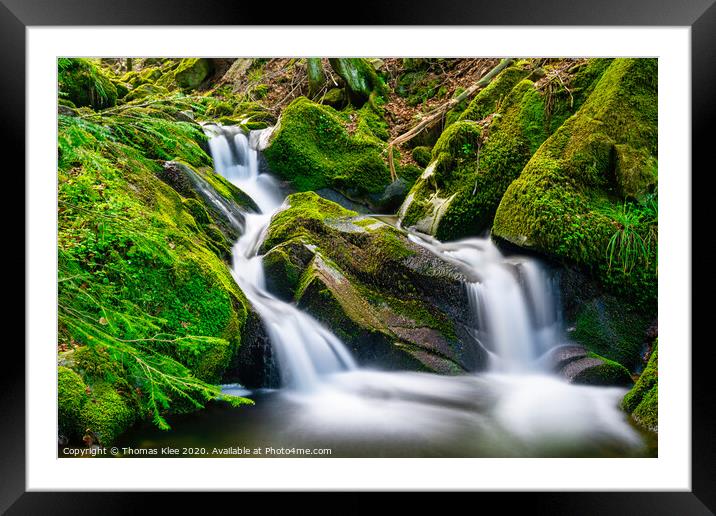 Small waterfalls in the black forest Framed Mounted Print by Thomas Klee