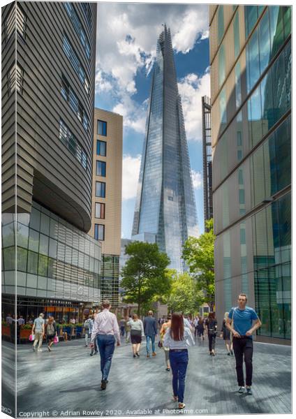 City Life under The Shard Canvas Print by Adrian Rowley