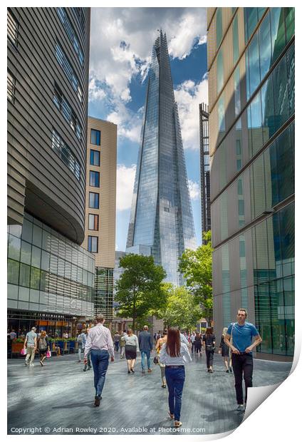 City Life under The Shard Print by Adrian Rowley